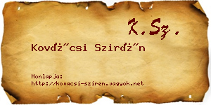 Kovácsi Szirén névjegykártya