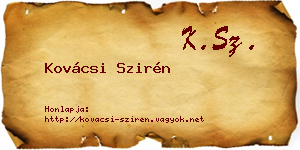 Kovácsi Szirén névjegykártya